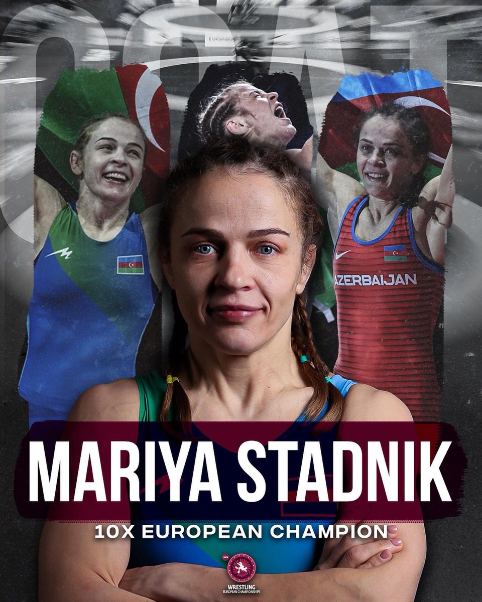 Azerbaijani 🇦🇿 freestyle wrestler Maria Stadnik (50 kg) has defeated all her opponents at European Wrestling Championship held in #Bucharest, #Romania & won 10th EURO Gold medal 👏

#Azerbaijan #FreestyleWrestling #teamAZE #unitedworldwrestling #WrestleBucharest