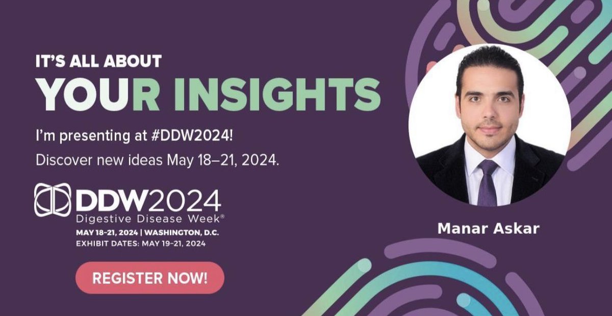 Manar Askar (@manaraskar1) on Twitter photo I'm honored and excited to have our abstract get accepted at #DDW2024 meeting.
All thanks to my mentor <a href="/amjohnsonMD/">Amanda Johnson, MD</a> for her unparalleled guidance and support!
<a href="/MayoClinicGIHep/">Mayo Clinic Gastroenterology & Hepatology</a>
<a href="/DDWMeeting/">Digestive Disease Week</a>
#GITwitter I'm honored and excited to have our abstract get accepted at #DDW2024 meeting.
All thanks to my mentor <a href="/amjohnsonMD/">Amanda Johnson, MD</a> for her unparalleled guidance and support!
<a href="/MayoClinicGIHep/">Mayo Clinic Gastroenterology & Hepatology</a>
<a href="/DDWMeeting/">Digestive Disease Week</a>
#GITwitter