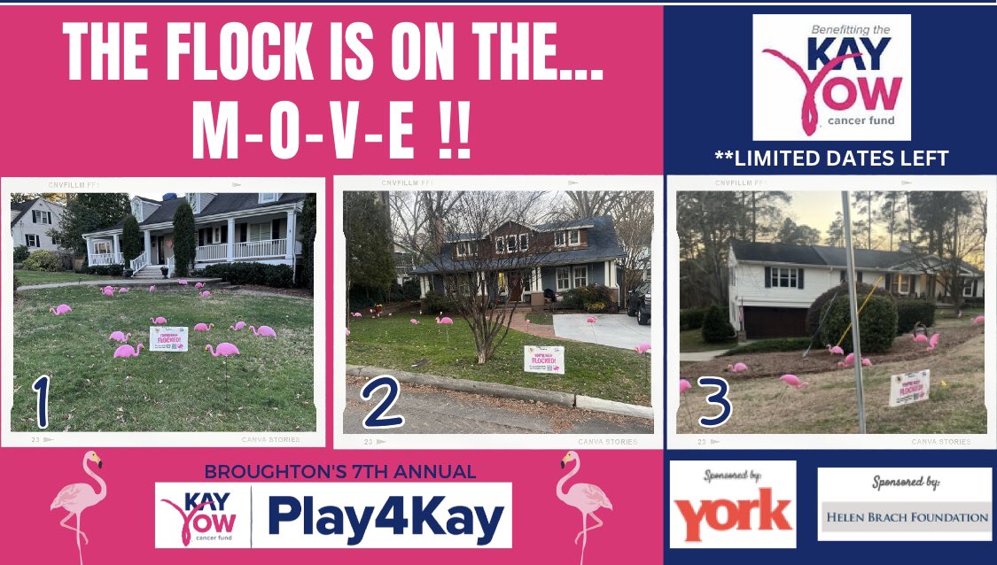 BHS Sports Marketing Classes (@bhscaps_sem) on Twitter photo Timeâs running outâŠOnly 2ïžâŁ more weeks to order the <a href="/NBroughtonHS/">Broughton Magnet HS</a> SEM Flamingos! All donations (đŻ%) benefit <a href="/KayYowFund/">Kay Yow Cancer Fund</a> ! See link in BIO & order TODAY! <a href="/YorkProperties1/">York Properties</a> <a href="/BHSCaps/">Broughton Caps</a> <a href="/broughtonahtsm/">BHS Career Academy</a> #broughtonPTSA Timeâs running outâŠOnly 2ïžâŁ more weeks to order the <a href="/NBroughtonHS/">Broughton Magnet HS</a> SEM Flamingos! All donations (đŻ%) benefit <a href="/KayYowFund/">Kay Yow Cancer Fund</a> ! See link in BIO & order TODAY! <a href="/YorkProperties1/">York Properties</a> <a href="/BHSCaps/">Broughton Caps</a> <a href="/broughtonahtsm/">BHS Career Academy</a> #broughtonPTSA