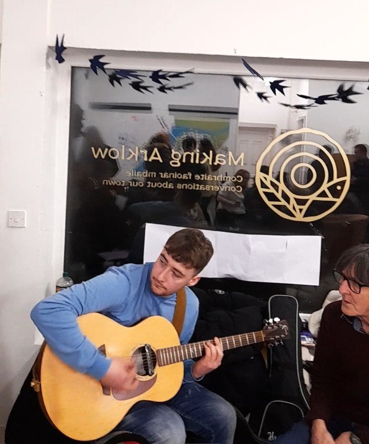 Space for Music, this week we hosted a bunch of Muscians to talk about the role of music in Arklow. Turns out in spite of its thriving past, today's scene is fractured and lacking spaces to perform. Many thoughts, tunes and magic was had.