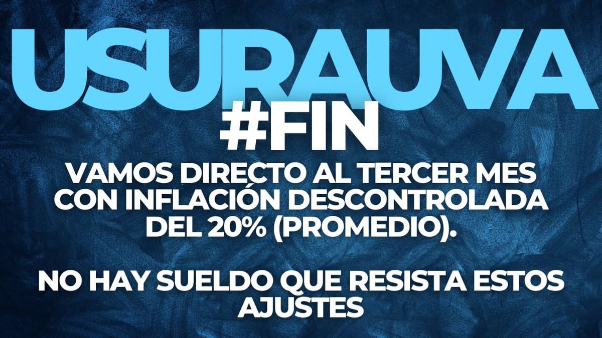 NO SOMOS RESPONSABLES DE LA ALTÍSIMA #inflacion QUE DEJÓ EL GOBIERNO DE <a href="/alferdez/">Alberto Fernández</a> y <a href="/CFKArgentina/">Cristina Kirchner</a> Y LA GENERADA POR <a href="/JMilei/">Javier Milei</a> <a href="/mauriciomacri/">Mauricio Macri</a>
#CreditosUVA INVIABLES
#HipotecasUVA #hipotecadosUva