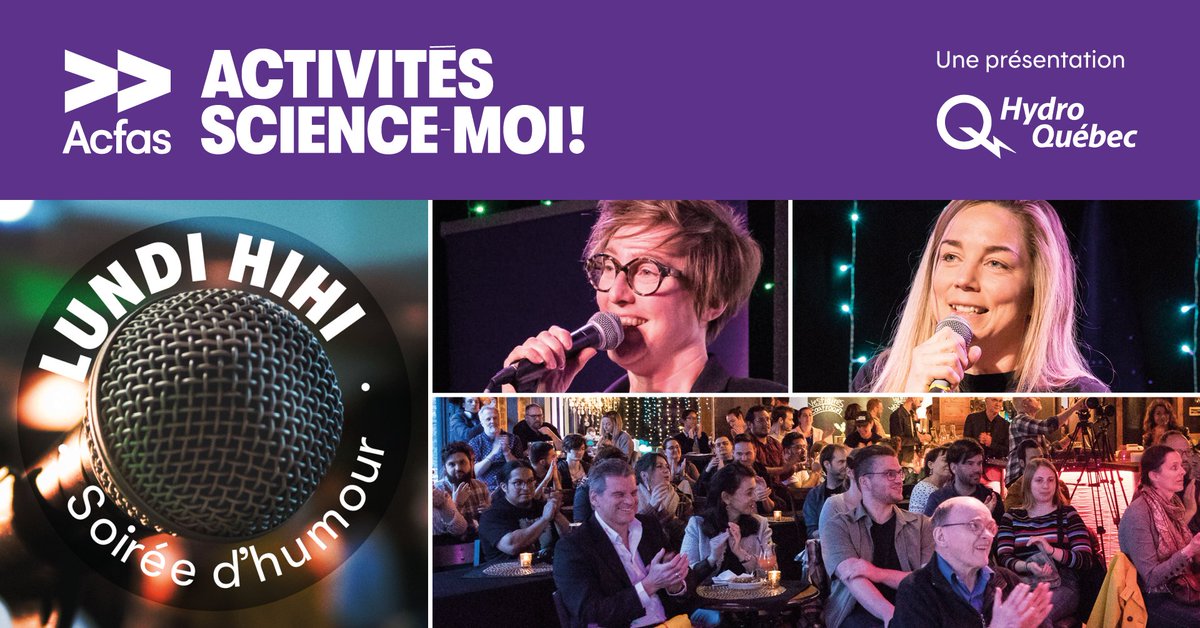 Acfas (@_acfas) on Twitter photo Le retour du Lundi HIHI !🎤
Envie de mêler humour et science ? Candidate avant le 29 février pour être sélectionné.e et accompagné.e sur ton projet. 🚀 Rendez-vous sur scène le 13 mai !
👉acfas.ca/evenements/sci…
#HumourEtScience #Acfas #StandUp #sciencesetmoi #congres <a href="/uOttawa/">Université d'Ottawa | University of Ottawa</a> Le retour du Lundi HIHI !🎤
Envie de mêler humour et science ? Candidate avant le 29 février pour être sélectionné.e et accompagné.e sur ton projet. 🚀 Rendez-vous sur scène le 13 mai !
👉acfas.ca/evenements/sci…
#HumourEtScience #Acfas #StandUp #sciencesetmoi #congres <a href="/uOttawa/">Université d'Ottawa | University of Ottawa</a>