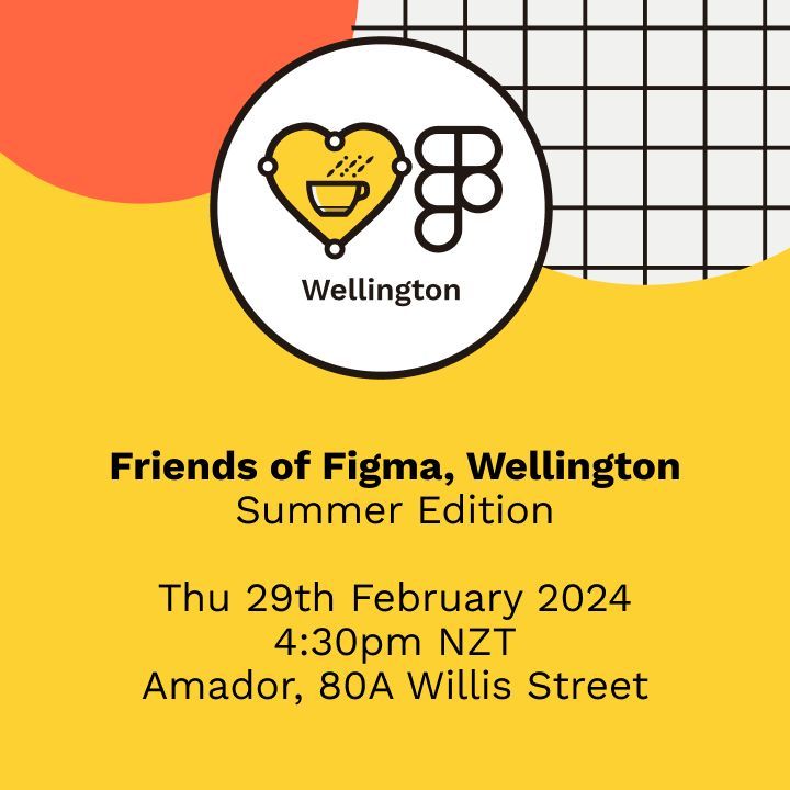 DsgnAssemblyNZ's tweet photo. Join the Friends of Figma summer edition to make connections, share ideas, and learn how other designers are creating world-class experiences.

There will be plenty of opportunity to have a say in what you’d like to see at future FoF Wellington events https://t.co/N3HAr6Ka0V https://t.co/X1lJo0ZUog