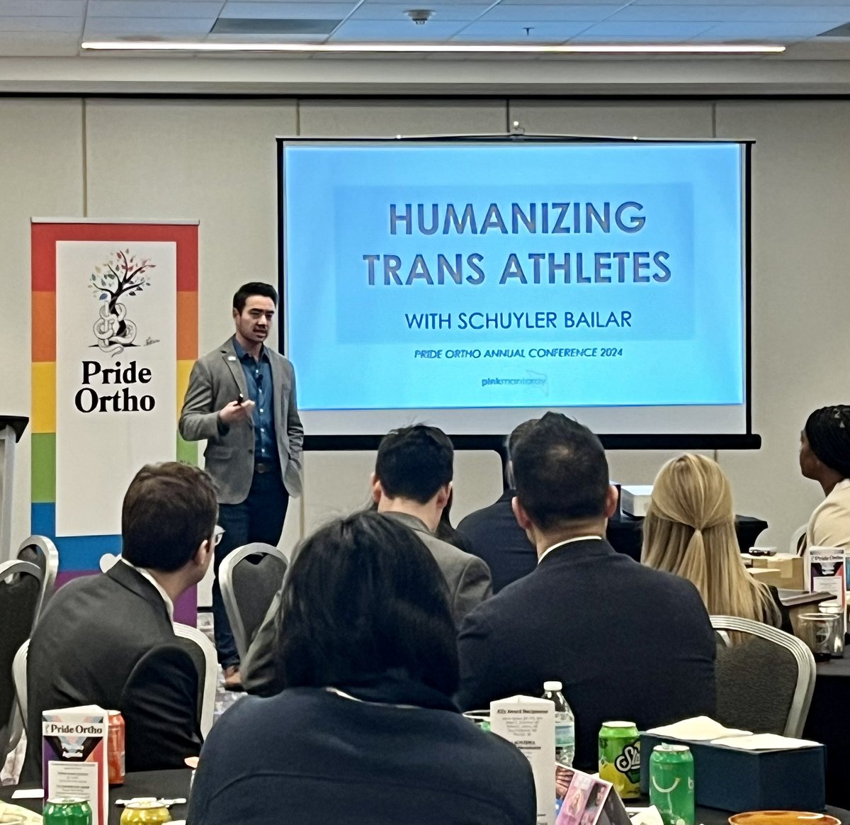Incredible inaugural <a href="/pride_ortho/">Pride Ortho</a> meeting at <a href="/AAOS1/">AAOS</a> #AAOS2024 

Congrats to my mentor and role model <a href="/jaimelbellamyDO/">Jaime Bellamy, DO, FAAOS 🌈</a> as the new President! 🏳️‍🌈🏳️‍⚧️