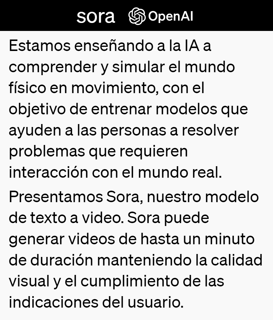 porquetendencia's tweet photo. "Sora":
Porque OpenAI presentó un modelo que convierte texto en video https://t.co/zzsIM8fR4J