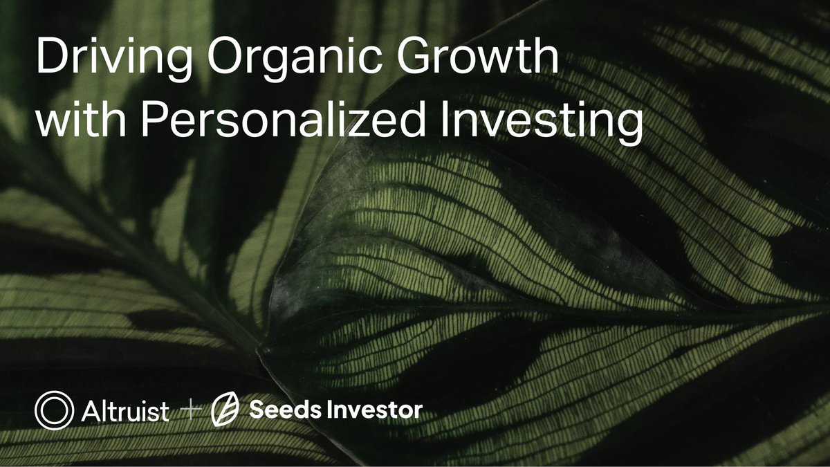 Think that scaling and personalization are mutually exclusive? Not if you have the right partners. 🌱 Join our webinar with @altruist! We'll cover how you can achieve organic growth by delivering personalized investing at scale. Register here: events.altruist.com/driving-organi…