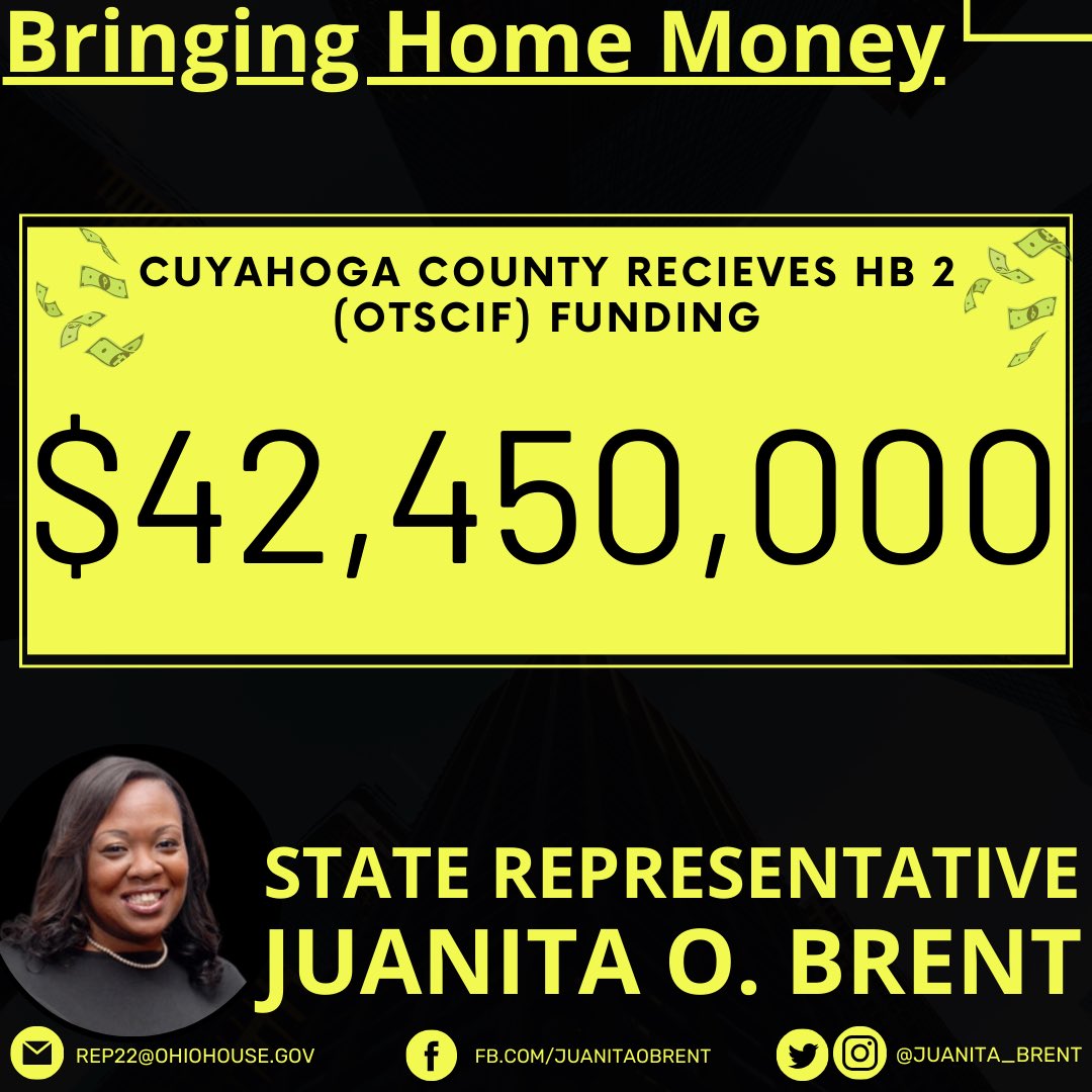 Juanita_Brent's tweet photo. #BringingHomeMoney Proud to bring home $42 MILLION+ for multiple meaningful projects in Cuyahoga County . Click link for press release https://t.co/K3XJoRqU91 https://t.co/QSMwgw9yxc