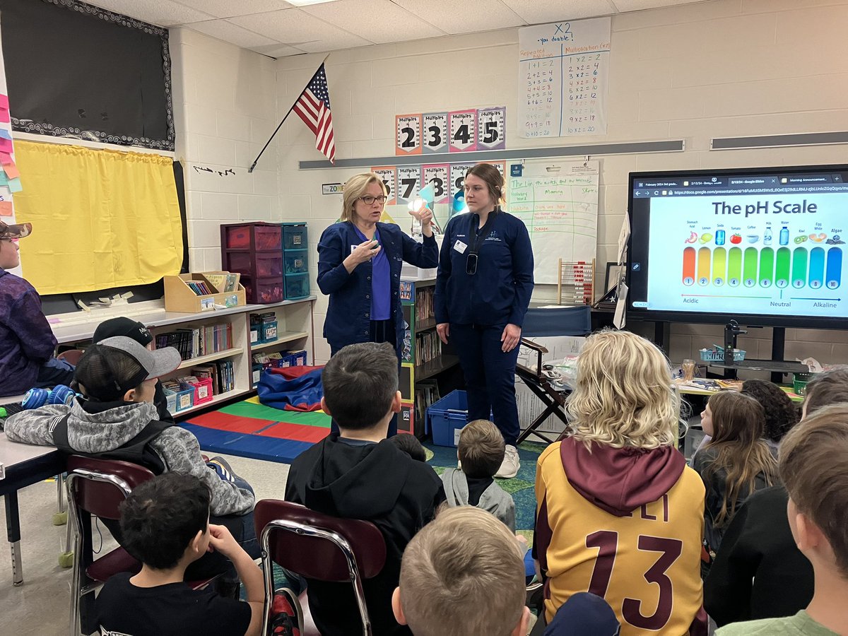 schroyer_amanda's tweet photo. Ms. Cheryl and Ms. Sabrina from Pediatric and Adolescent dentistry payed our third graders a visit and taught them about oral hygiene and why it’s so important to take care of our teeth! 🦷 @Raymond_Elem @MarysvilleEVSD https://t.co/P4lwmgNQsw