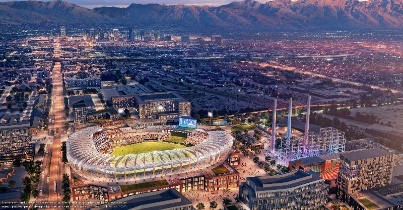 SBJ's tweet photo. The Larry H. Miller Company/Miller Family has revealed plans for "The Power District," a proposed 100-acre development in Salt Lake City. 

The site would potentially host a stadium for a MLB expansion team. 

Read more from @Bretjust1T ➡️  https://t.co/FMGezM7MDa https://t.co/jKsSM7zzrg