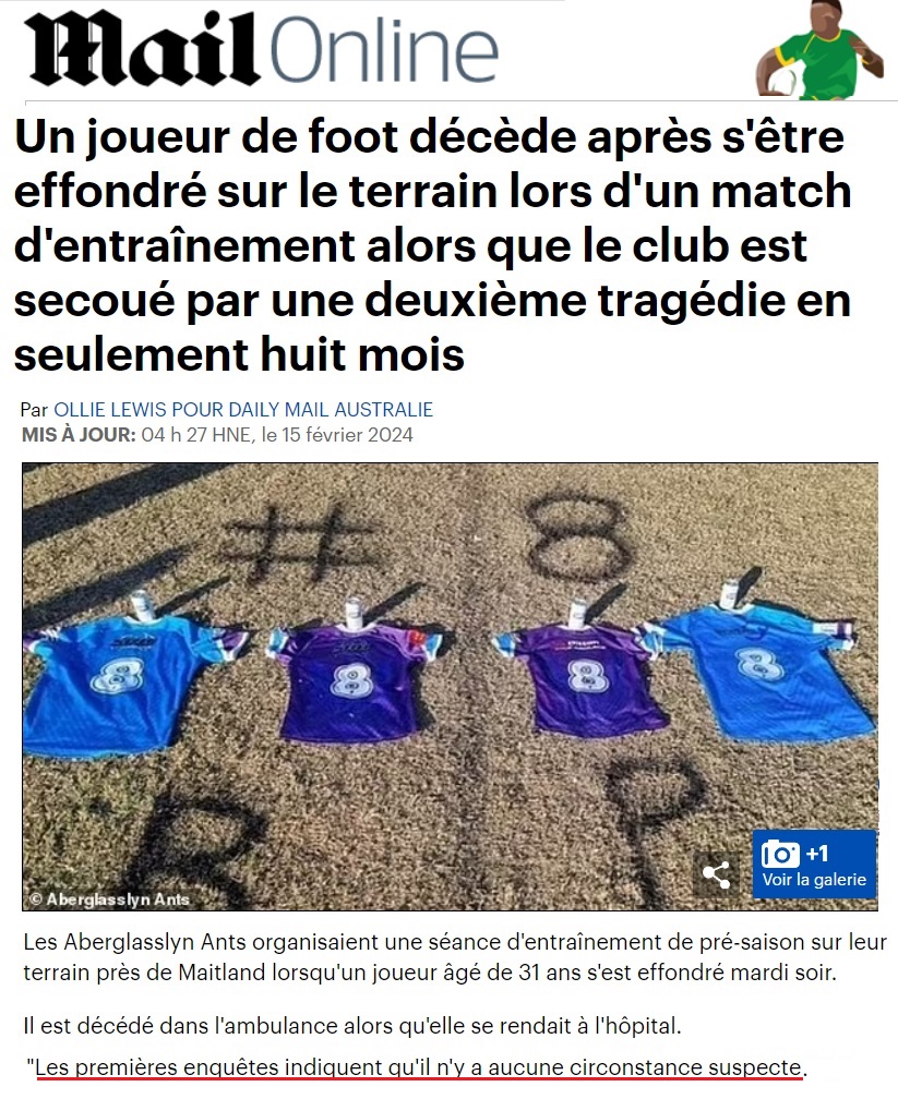 benoitm_mtl's tweet photo. Un joueur ⚽️ de 31 ans s'est effondré sur le terrain et est décédé dans l'ambulance. C'est une DEUXIÈME tragédie en 8 mois. https://t.co/Lr9po3LcL6

▶️ Il n'y a AUCUNE circonstance suspecte. 👀🔥

#médecinssonterplexes #coïncidence #suretefficace #rendormezvous https://t.co/NEAMS5HzYA