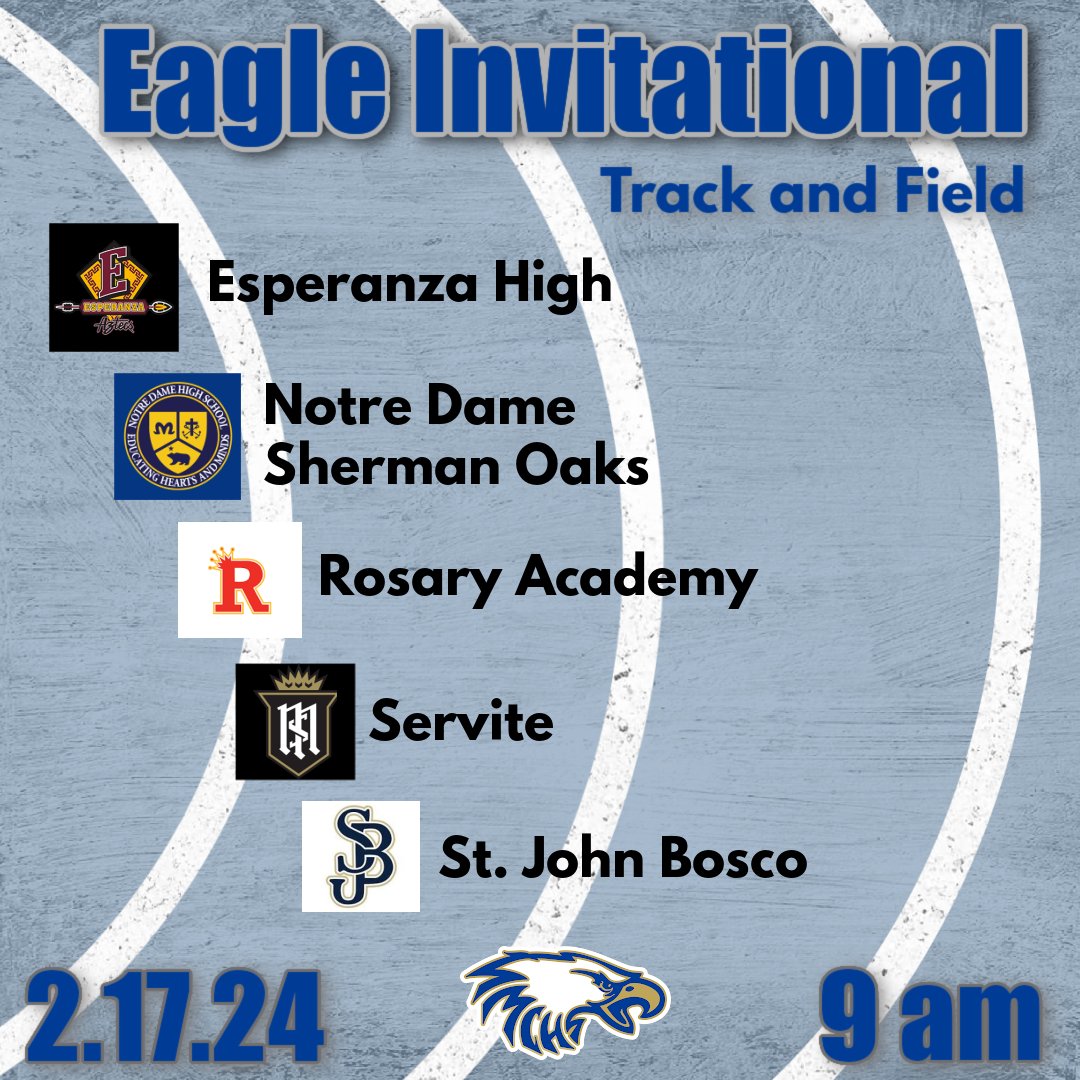 Gearing up for the 2024 Eagle Invitational this Saturday, 2/17, at 9AM.
Live Results: finishedresults.trackscoreboard.com/meets/11739/ev…
Live Stream: youtube.com/live/GAnRbLpWh…
<a href="/SMCHSEagles/">SANTA MARGARITA Catholic High School</a> <a href="/SMCHSAthletics/">SMCHS Athletics</a> <a href="/boscoxc/">SJBXC Running Braves</a> <a href="/RosaryRoyals/">Rosary Academy</a> <a href="/Servite_XC_TF/">Servite XC | TF</a>