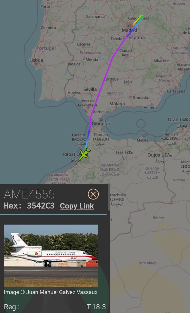 FroilLannister's tweet photo. A ver si el gobierno tiene tiempo, entre negociaciones con Junts y de vender Galicia al BNG, de explicar quién iba esta mañana en el Falcon que ha aterrizado en Marruecos en Rabat y qué iba a hacer allí, justo tras el escándalo del asesinato de los guardias civiles. Más que nada porque no hay agenda de ningún Ministro ni nadie del gobierno avisando de esta curiosa visita.