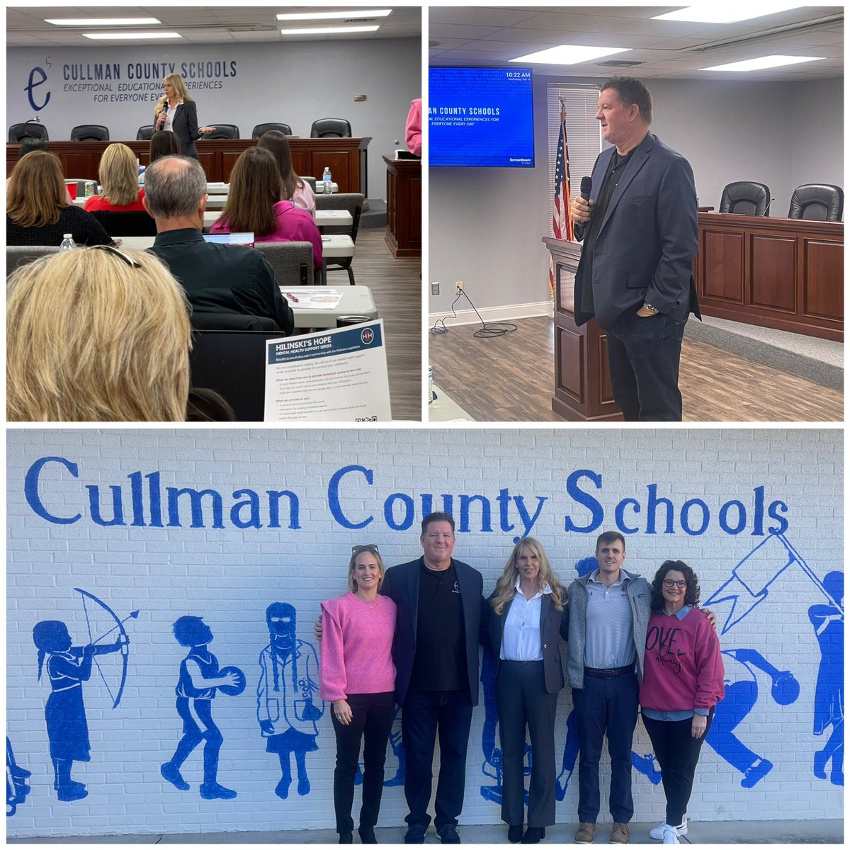 HilinskisHope's tweet photo. We made a quick trip to Cullman, Alabama yesterday to meet w/ county educators & administrators & we’re looking forward to getting back for our Tyler Talk w/ their schools & communities. We’re very grateful for the #mentalhealth resources AL is providing for their students & are humbled that our Mental Health Support Series is currently being piloted in their high schools. 

Thank you Senator @GarlanGudgerJr Superintendent @shanebarnette Coach Voce @Mason_Voce & MH Services Coordinator Karen Pinion @KarenKpinion for your warm welcome & bringing H3H to your schools & communities. ❤️❤️❤️