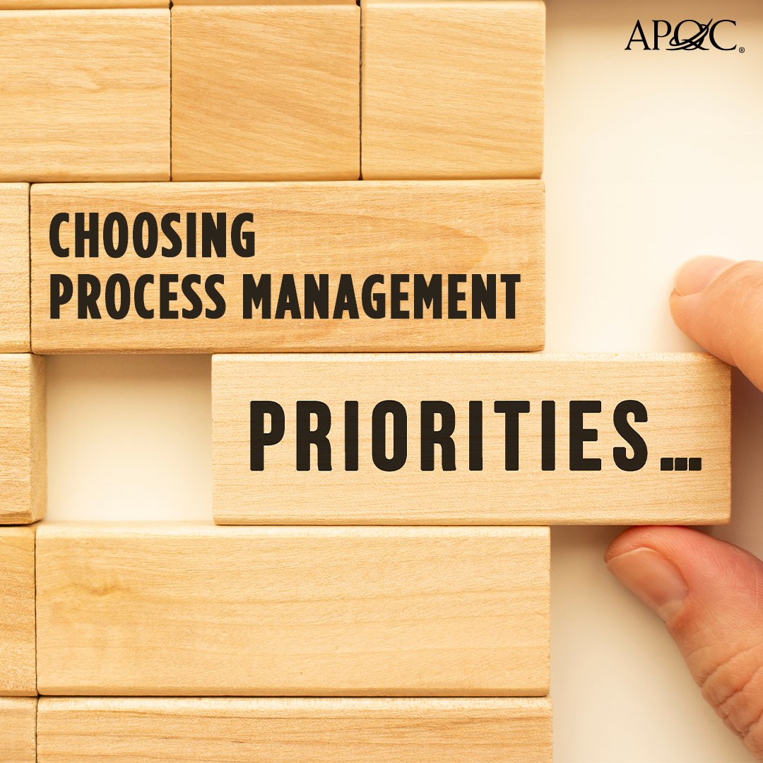 APQC's tweet image. New on the #APQCblog from Madison Lundquist: How to choose #processmanagement and #performancemanagement priorities, and how APQC can help! Read the full blog here: apqc.org/blog/ppm-prior…