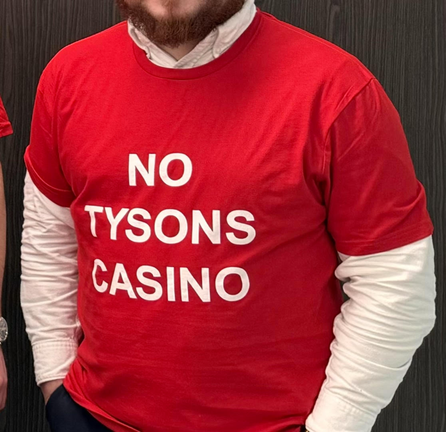 The NO CASINO COALITION is asking you to show up during the Board of Supervisor's Public Comment time February 20 starting at 4:30pm. Pick up a t-shirt on the way into the Fairfax County Gov't Ctr. 12000 Government Center Pkwy, Fairfax, VA