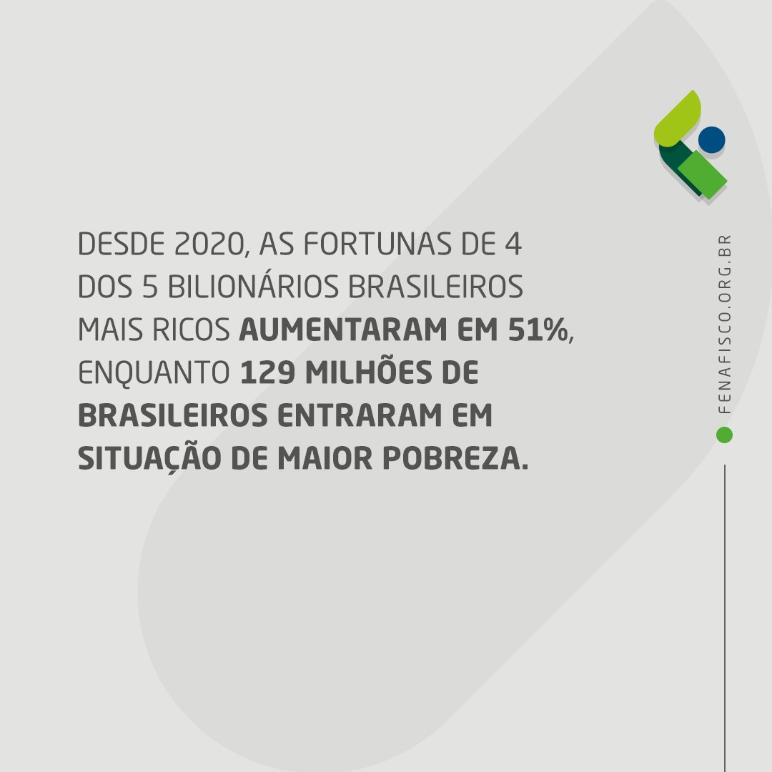 No Brasil, a concentração de grandes fortunas agrava as desigualdades sociais. Um mundo mais justo e menos desigual é possível e exige a aplicação de impostos sobre os super-ricos!

E quanto a você, qual é a sua opinião sobre o assunto? 🤔

Fonte: Oxfam Brasil