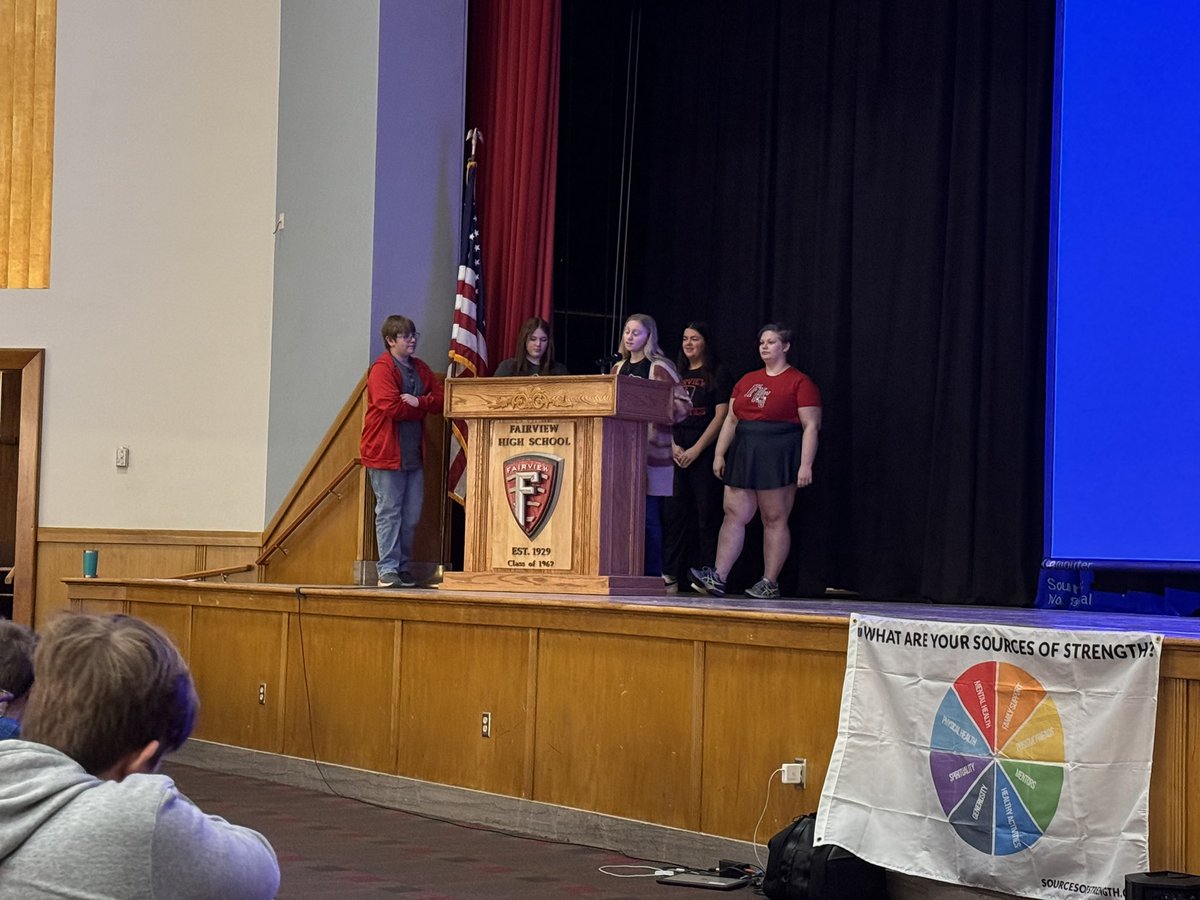 kmdunlap's tweet photo. We had a GREAT Sources of Strength assembly today!! The Sources of Strength students did an amazing job of planning sharing and getting everyone involved!!! 🥰 #FPwarriorsofstrength @FPSchools https://t.co/EzMm9k0Cps