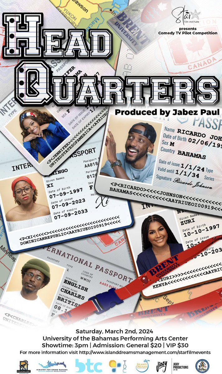 SugahJay's tweet image. Spent the last few months creating &quot;HQ&quot;, a TV comedy about an island boy going off to school in Canada &amp;amp; running into some jokey people. If you want to catch a couple laughs come check out the premier at the University of the Bahamas March 2nd at 3pm.