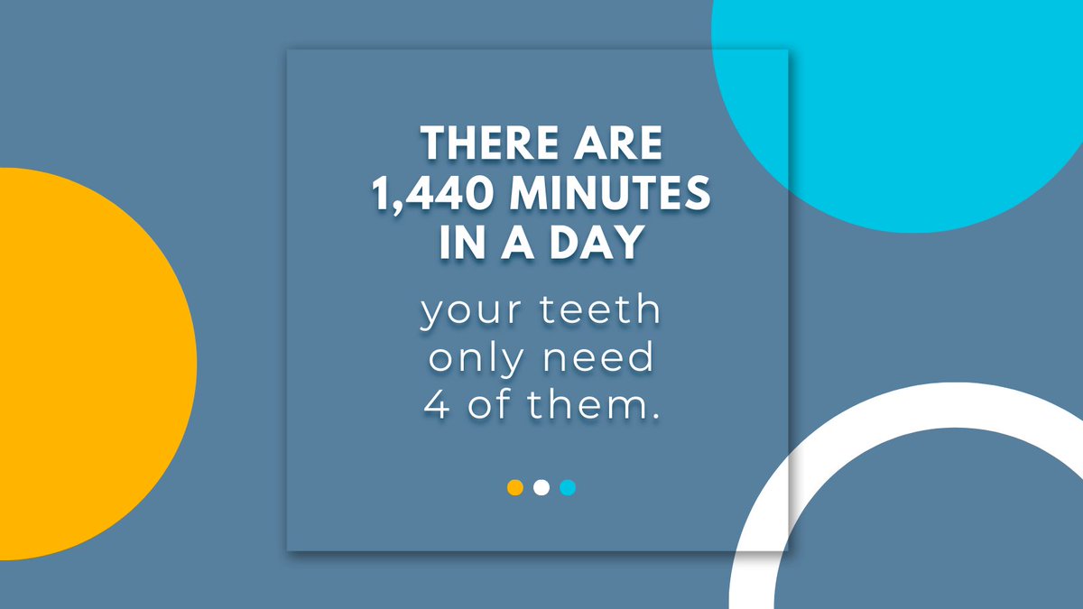 Brushing your teeth twice a day for two minutes each time is the best way to help maintain a bright, healthy smile! 😃 With so many minutes in a day, you can surely devote just 4 of them to your teeth.