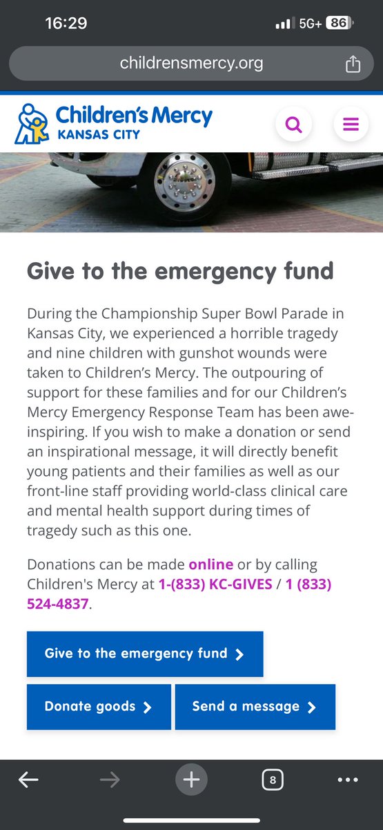 SWIFITES!!

Here’s our time to come in forces. KC Children’s Mercy Hospital has an emergency fund up to donate. This hospital is where the 9 children were taken for treatment. The link will be below! Please RT and donate if you can! ❤️💛 #KCStrong 

childrensmercy.org