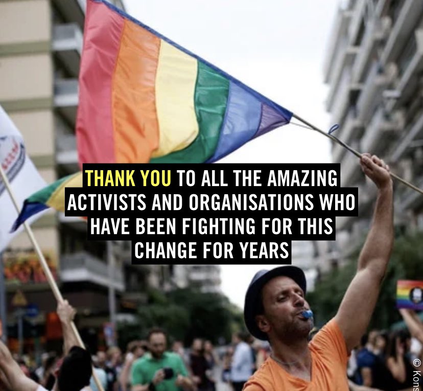 #BREAKING: Greece has just passed a law recognising same-sex marriage “The passing of this law is a key milestone in the fight against homophobia & transphobia & a hard-won victory for those activists & campaigners who have led the fight” @amnesty @AmnestyGreece #LGBTQI #LGBTI