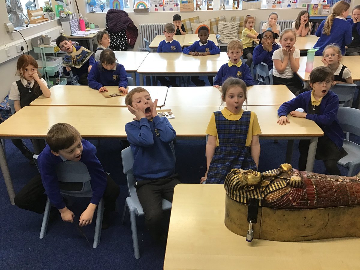 OurLadyandStEdw's tweet photo. Year 3 Ancient Egyptian Day ☀️🏜 We started our day learning about Ancient Egypt and exploring interesting artefacts. We then participated in ‘escape room’ activities - solving puzzles and cracking codes 🕵️‍♀️ We even found time to learn an Egyptian dance! @OurLadyStEdwY3 https://t.co/z8i5oEX9vG