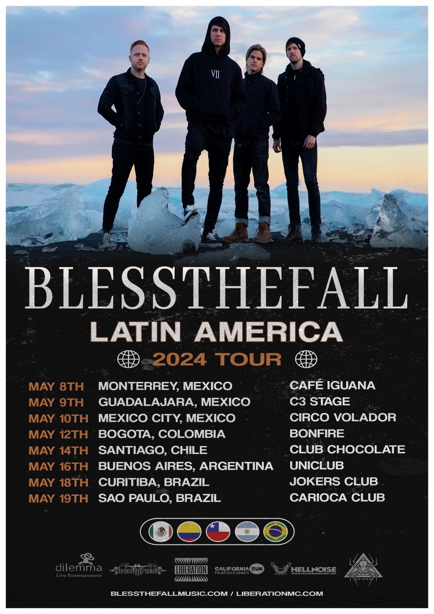Latin America! We’re finally returning this May with shows in Mexico, Colombia, Chile, Argentina and Brazil! Tickets on sale Monday Feb 19. 🇲🇽🇨🇴🇨🇱🇦🇷🇧🇷