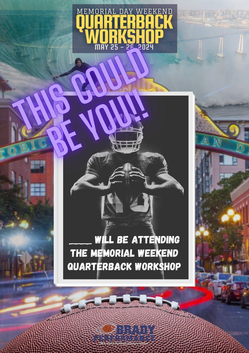 Hey there QBs! Don't miss this opportunity! Secure a spot now by clicking on the link below

LINK: go.thryv.com/site/bradyperf…

#americanfootball #futbolamericano #highschoolfootball #collegefootball #quarterback #quarterbacks #quarterbacktraining #quarterbackdrills...