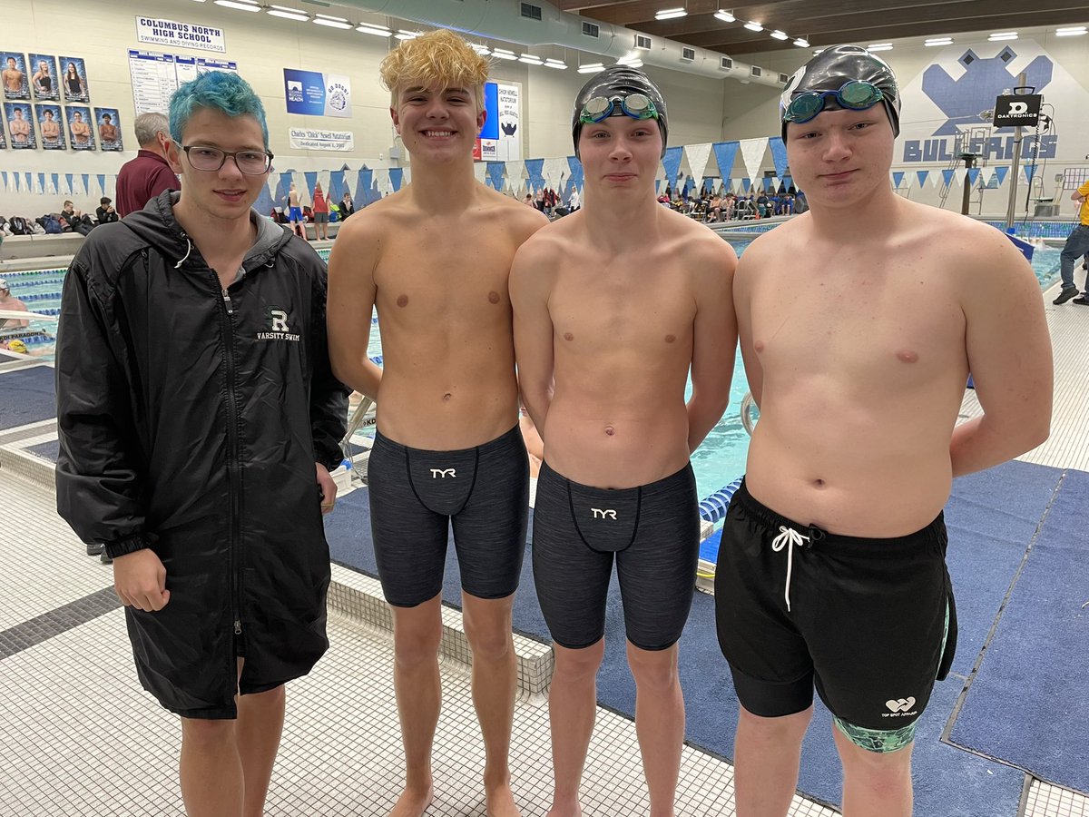 It’s boys Sectional preliminary swim races at Columbus North. Good luck Evan, Thomas, Landon, &amp; Jordan!