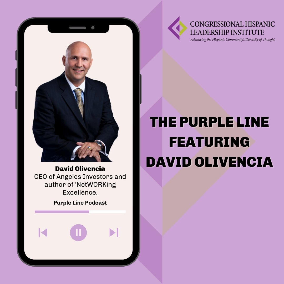 Join us on The Purple Line Podcast w guest David Olivencia <a href="/dolivencia/">David Olivencia</a>, CEO &amp; author of 'NetWORKing Excellence.' Tune in to hear about his journey as an angel investor for Latino leaders, his advocacy for STEM &amp; career lessons. To listen go to: tinyurl.com/ubcw2e4d
#TheCHLI