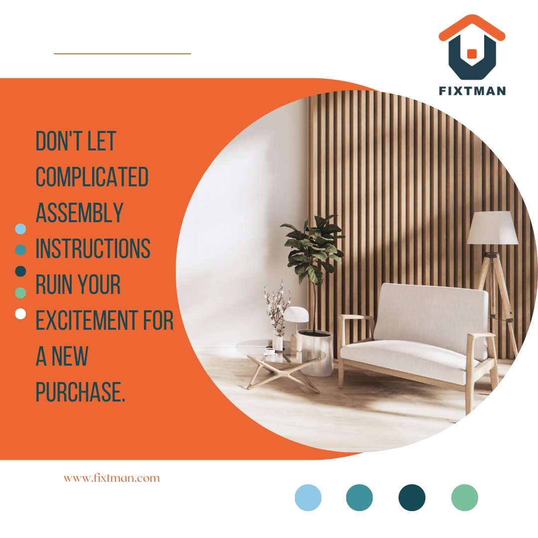Say goodbye to the hassle of complicated assembly instructions. Our Handyman App's professional assembly services ensure perfect assembly every time. Contact FixTman for stress-free and efficient help! #HandymanApp #FixTman