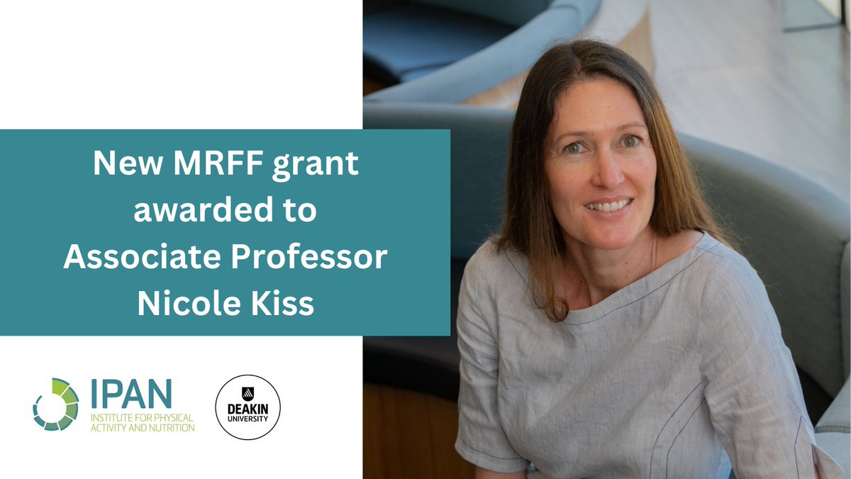DeakinIPAN's tweet photo. Congratulations to IPAN’s @NicoleKKiss on receiving an @nhmrc #MRFF grant. Her project aims to help people with cancer manage muscle loss (sarcopenia) by establishing effective screening and referral treatment in rural and specialist cancer services.
More: https://t.co/5uMY8LLJny https://t.co/vcBpw6zqoV