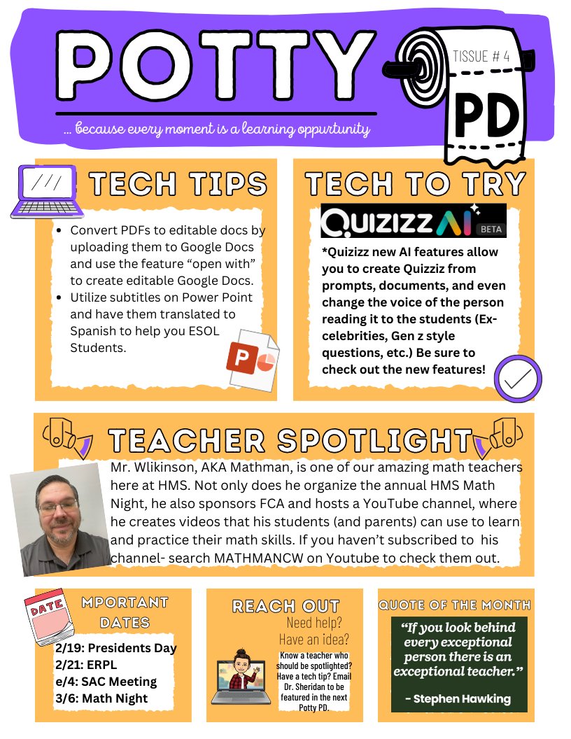 HOT OFF THE PRESS (and a little late)! New Potty PD. Showing my love for @Quizizz new AI features-if you haven't checked them out yet you need to! #youcanwithquizizz