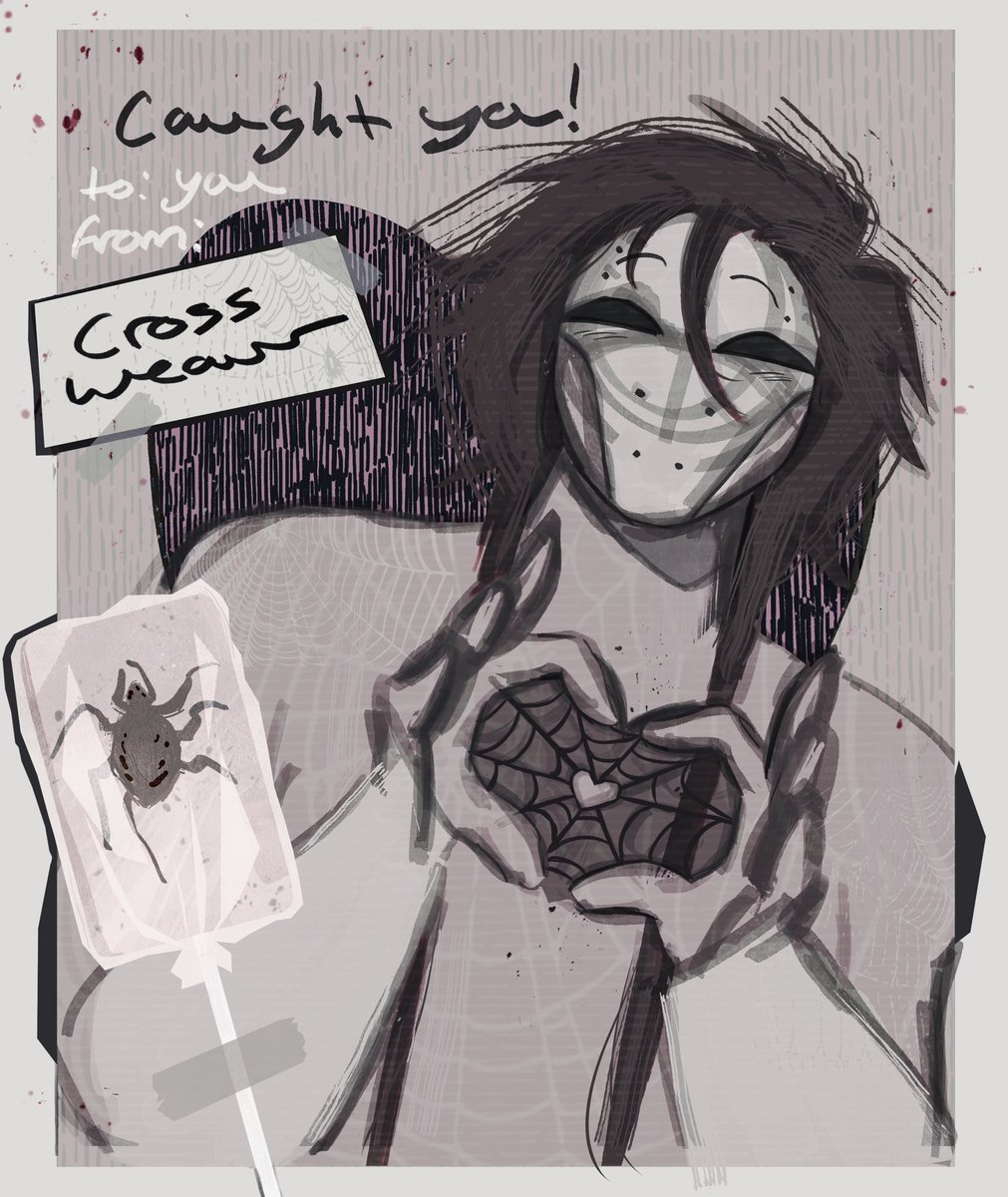 iwannagutyou's tweet photo. 🪶🩶🕸️
#websoflove day 3 ! @webs0flovebaby 
Is it morbid for a spider person to eat a spider lolipop?

#spidersona https://t.co/qNW5Yl5Cxp