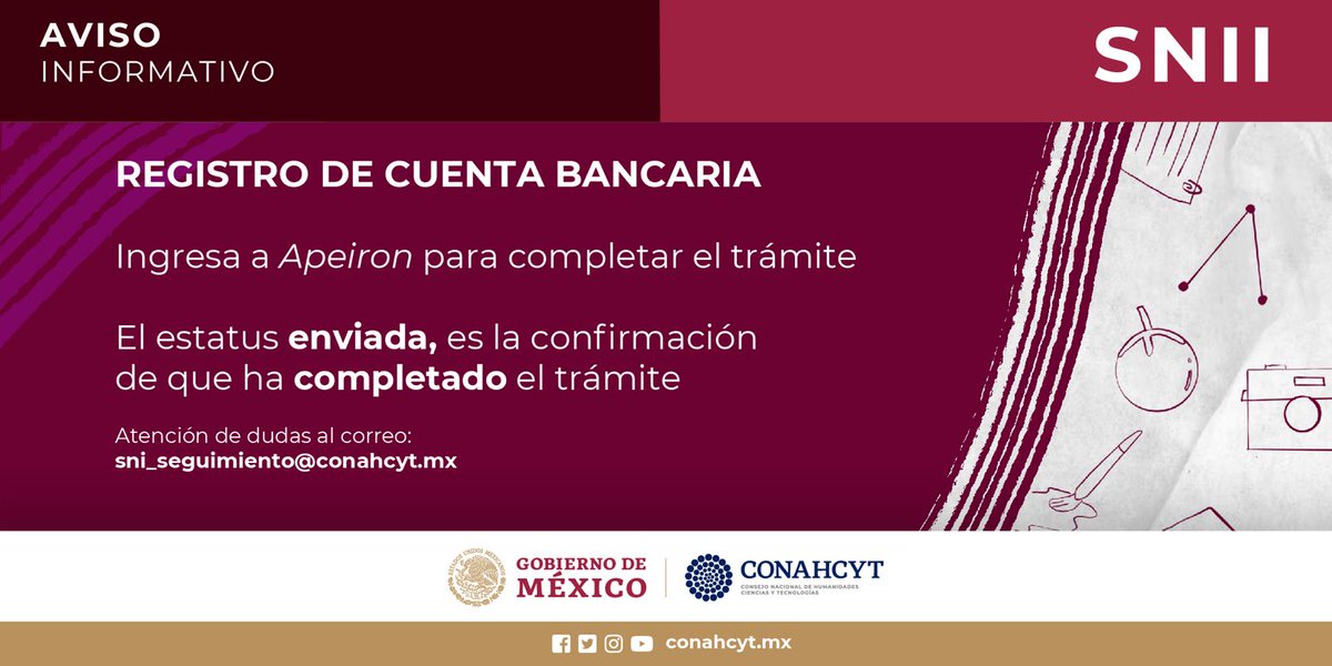 Secihti_Mx's tweet photo. #Aviso | Personas que participaron en la Convocatoria para el reconocimiento en el Sistema Nacional de Investigadoras e Investigadores #SNII 2023 y obtuvieron resultado aprobatorio.

Enlace de acceso ➡️ https://t.co/vItozMMuBd https://t.co/yoZ21GlEym
