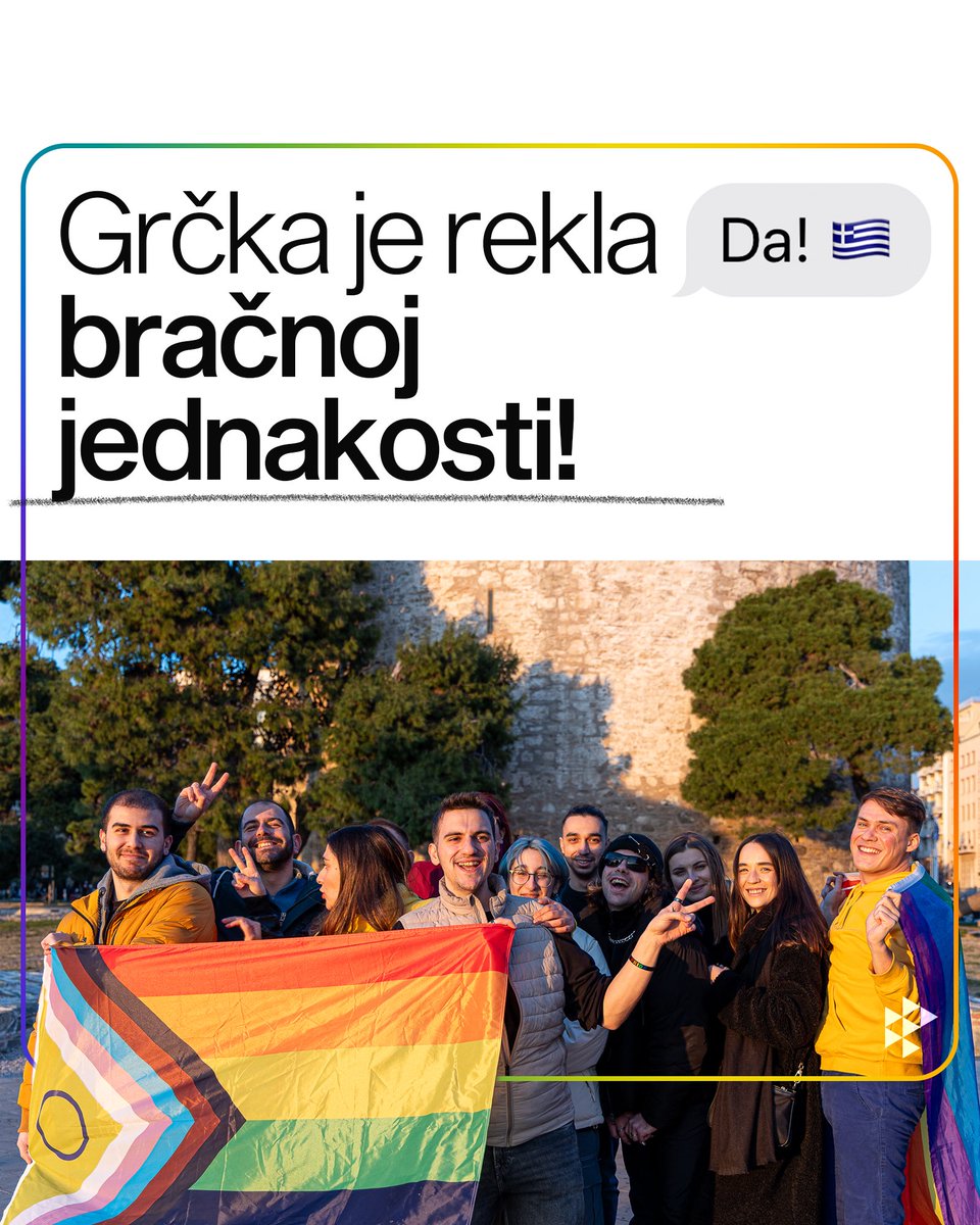 belgradepride's tweet photo. Grčka je upravo postala prva pravoslavna zemlja koja je legalizovala istopolni građanski brak.

Šta Vlada Srbije čeka? https://t.co/b5CpmYQhyB