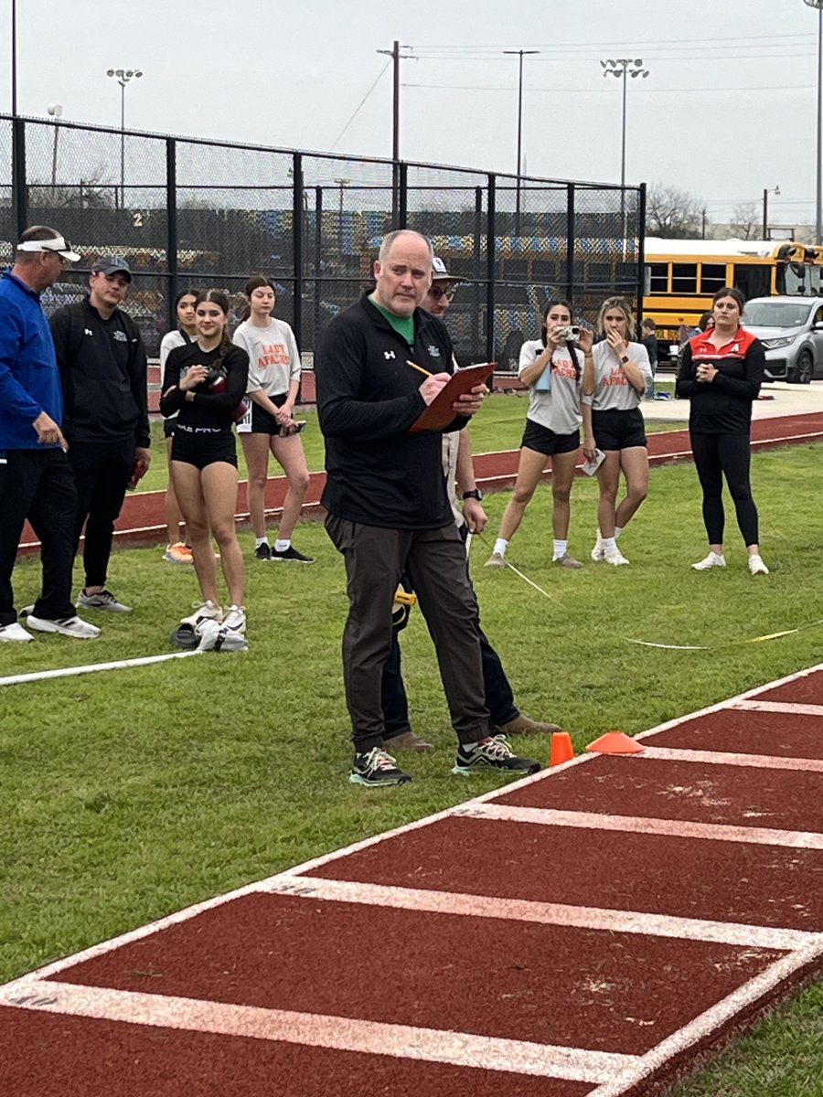 Servant leadership in action! Our superintendent Dr. Beck running the triple jump! #SicEm