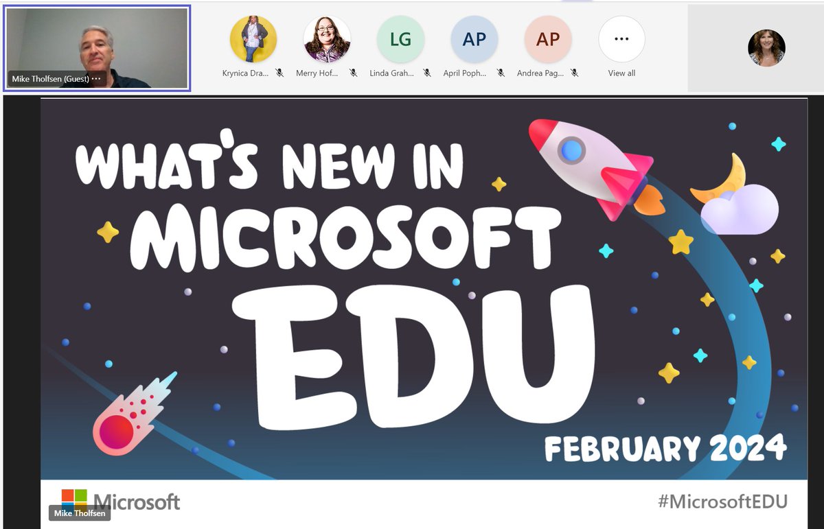Always so awesome to hear from @mtholfsen and all the awesomeness from @MicrosoftEDU Thanks for joining our #MIEExpert meeting! @MIEE_Flopsie #MicrosoftEDU