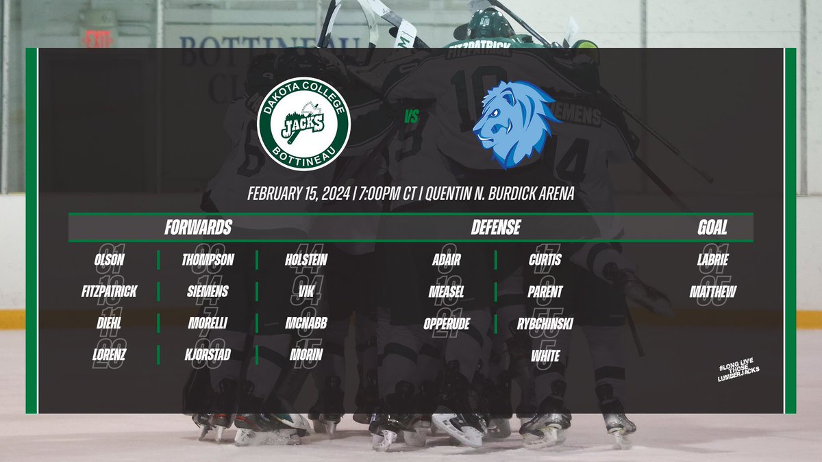 DCB_MHockey's tweet image. Tonight’s lineup!

#LLTL🪓 | #DCBJacks