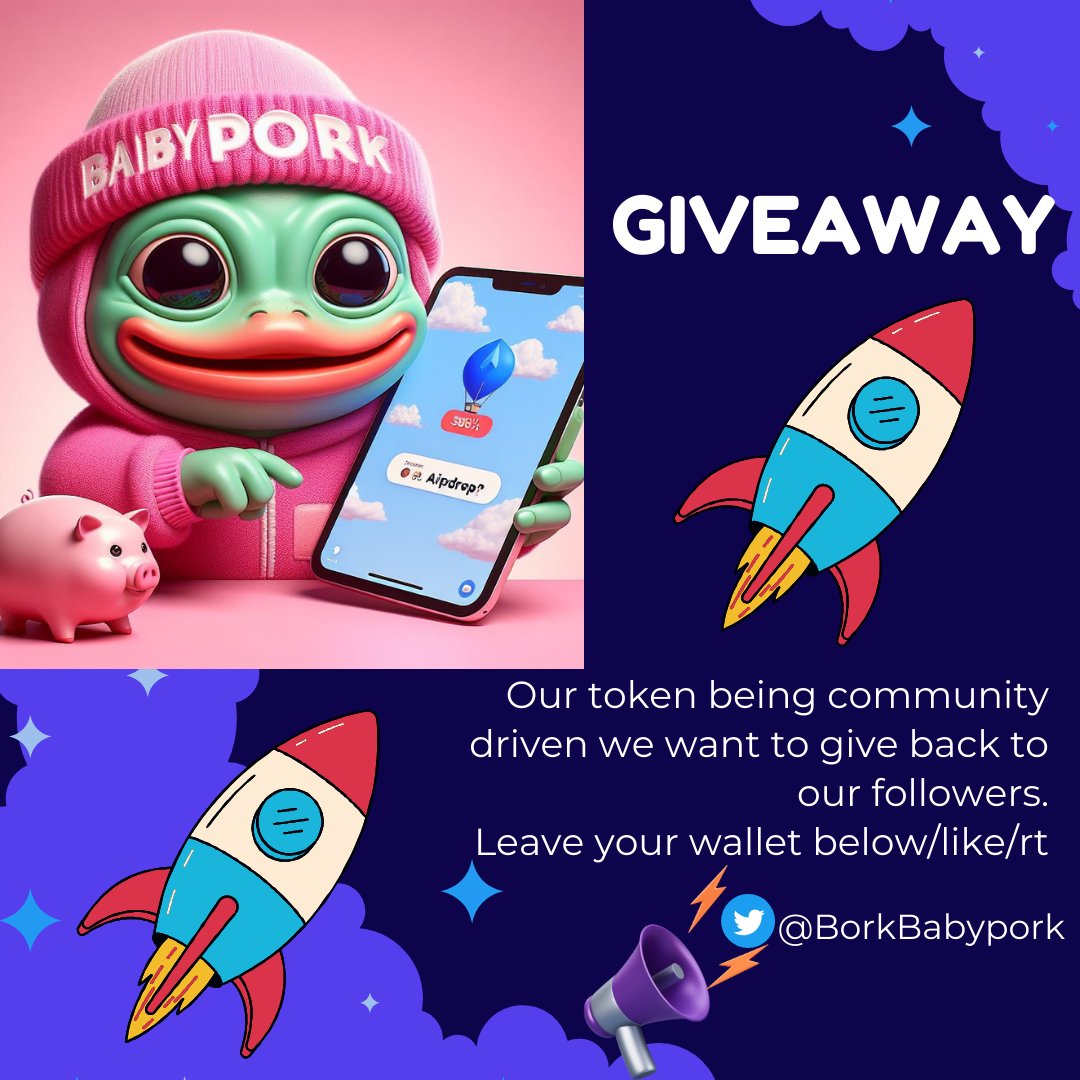 baby_pork21599's tweet photo. Our token being community driven we want to give back to our followers

#BTC #Ethereum #BNB #PORK #PNDC https://t.co/u8PKAiPko1