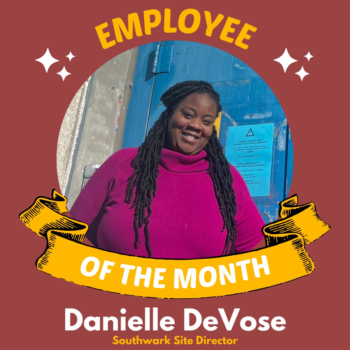 Congratulations to Mrs. Danielle DeVose! She was nominated as our 1st Sunrise of Philadelphia Employee of the Month! Danielle is a superstar site director with an empathetic leadership style.