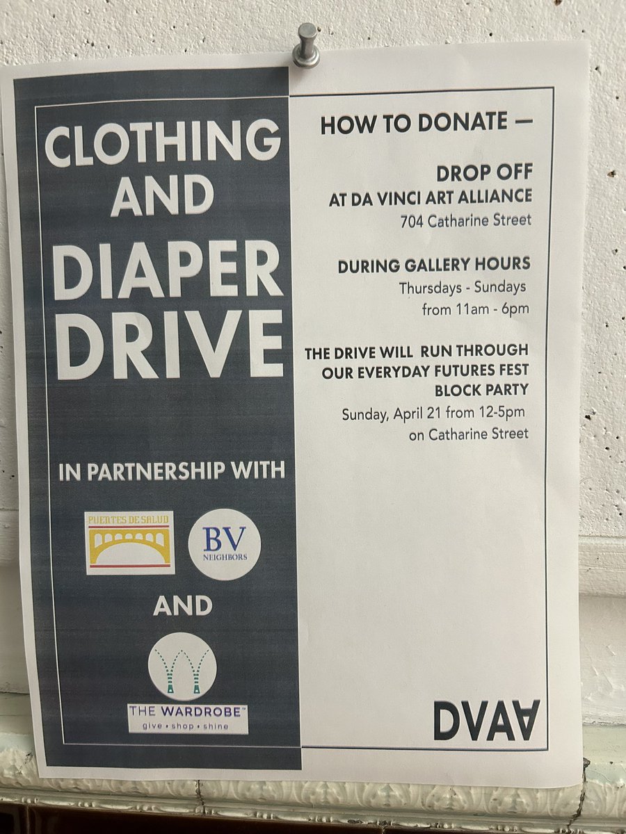 We are collecting diapers for @PuentesDeSalud -- the Bella Vista drop off point is @DVArtAlliance Puentes de Salud is a community clinic that serves uninsured Latinx families in the area. They will go to the on-site Food Pharmacy, a free food resource open to patients and any