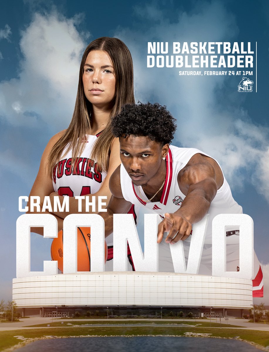 NEXT SATURDAY ‼️
Join us for our annual Cram the Convo doubleheader starting at 1pm with <a href="/GoHuskiesWBB/">NIU Women's Basketball</a> against Bowling Green

🎟️ bit.ly/3GMuVL4