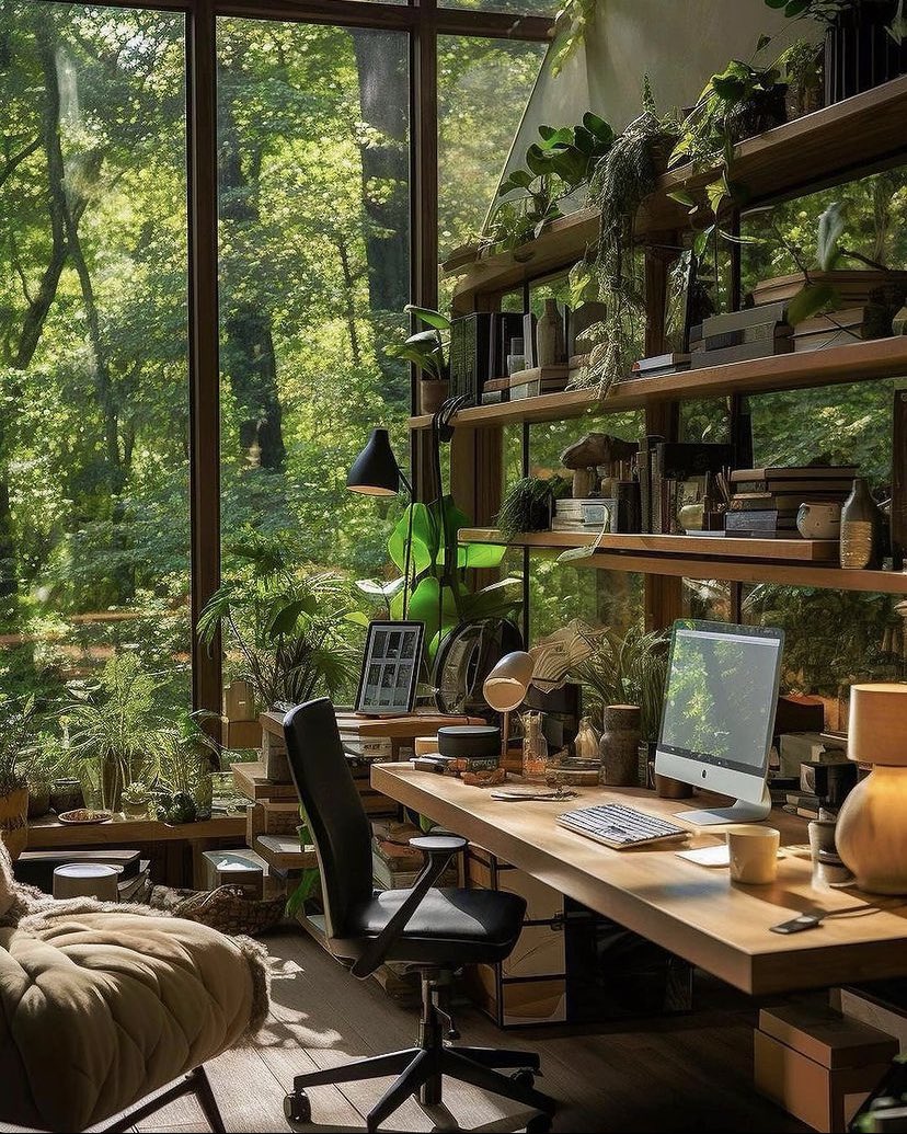 🌱 The Perfect Green Office? 🌴 (via interioryesplz IG)