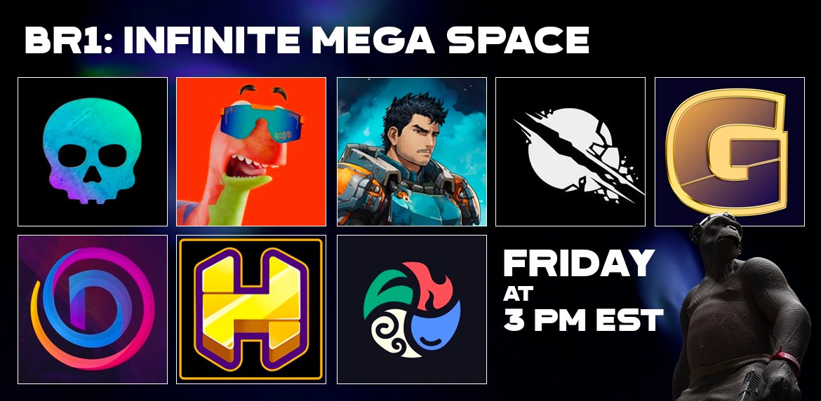 BR1: INFINITE (@br1infinite) on Twitter photo Join us & all our frens for the <a href="/BR1INFINITE/">BR1: INFINITE</a> MEGA SPACE this FRIDAY @ 3 PM EST 🕑
Co-Host:
<a href="/MediaGiraffes/">UNCLE 🏴☠️ EDDIE 🫵😹</a>
Speakers:
<a href="/SpikeCollects/">Spike 💫</a>
<a href="/playSHRAPNEL/">SHRAPNEL 🔺</a>
<a href="/GaiminIo/">GAIMIN</a>
<a href="/DSCVR1/">dscvr.one</a>
<a href="/PlayHoneyland/">Honeyland (🥚, 🐝)</a>
<a href="/Elementerra_io/">Elementerra</a>
ALPHA, GIVEAWAYS & WL SPOTS.
No excuses — see you there! Join us & all our frens for the <a href="/BR1INFINITE/">BR1: INFINITE</a> MEGA SPACE this FRIDAY @ 3 PM EST 🕑
Co-Host:
<a href="/MediaGiraffes/">UNCLE 🏴☠️ EDDIE 🫵😹</a>
Speakers:
<a href="/SpikeCollects/">Spike 💫</a>
<a href="/playSHRAPNEL/">SHRAPNEL 🔺</a>
<a href="/GaiminIo/">GAIMIN</a>
<a href="/DSCVR1/">dscvr.one</a>
<a href="/PlayHoneyland/">Honeyland (🥚, 🐝)</a>
<a href="/Elementerra_io/">Elementerra</a>
ALPHA, GIVEAWAYS & WL SPOTS.
No excuses — see you there!
