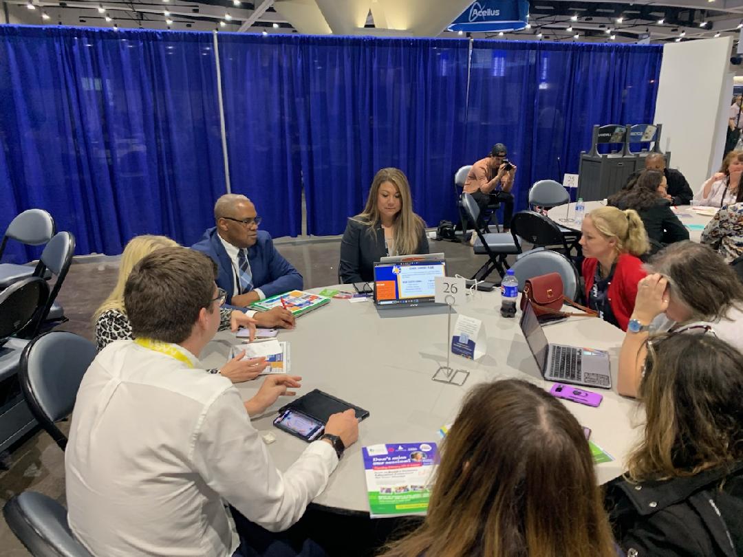 AACountySchools's tweet photo. Members of our #AACPSAwesome team discussing best practices to address chronic absenteeism and the comprehensive school improvement process at the AASA Conference. #AACPSFamily #BetweenGrowSucceed @AACPSSupt https://t.co/vJbjMqcCS1