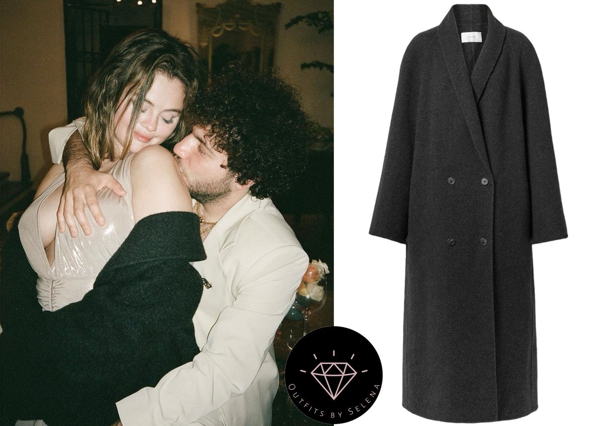 February 12, 2024- .@SelenaGomez posted new pictures on her Instagram #SelenaGomez wearing a @ZARA Midi Dress With Metallic Thread (Sold out) with #TheRow Fleur Long Wool-Cashmere Coat (Sold out).✨🔥✨