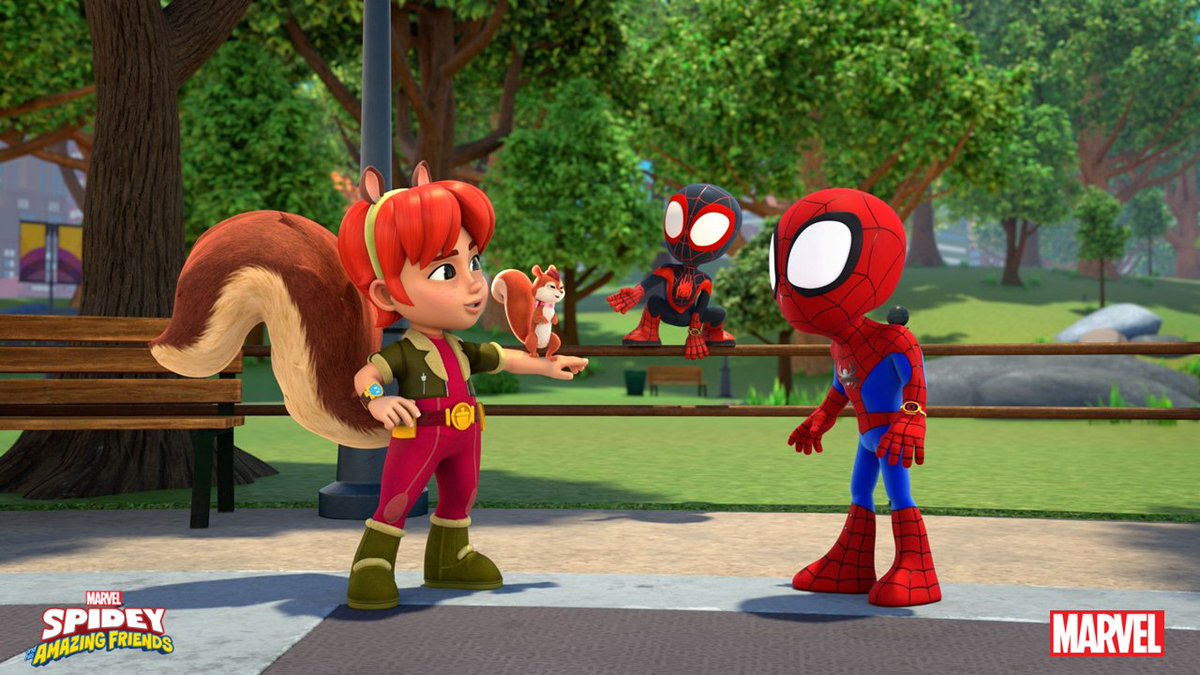 DTVANews's tweet image. She eats nuts and kicks butts, the unbeatable Squirrel Girl makes her debut on SPIDEY AND HIS AMAZING FRIENDS, TOMORROW only on @DisneyJunior. 🌰🥜🐿️💥🕷️🕸️

#SpideyAndHisAmazingFriends