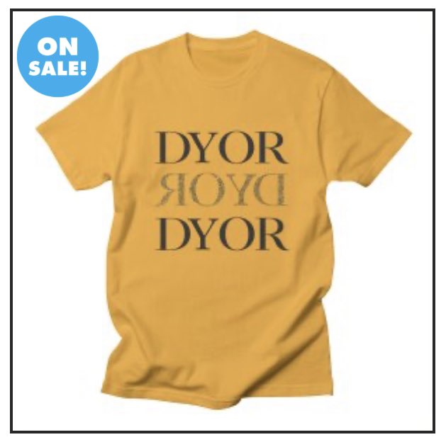 _nftees_'s tweet photo. Tees in shop on sale for $15! Other items on sale too!
#crypto #cryptowear #dyor #diyourownresearch https://t.co/HNluYnA4kZ