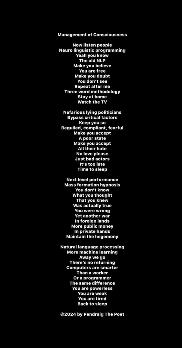 pendraigthepoet's tweet photo. Management of Consciousnessβ¦
#WhatThreeWords
#NLP
#PoetryCommunity
#CarnyxCollective https://t.co/8PjnZbEbu6